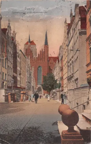 BG19139 danzig gdansk frauengasse und marienkirche polen