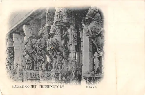 BR73478 Pferdehof Trichinopoly Postkarte Indien