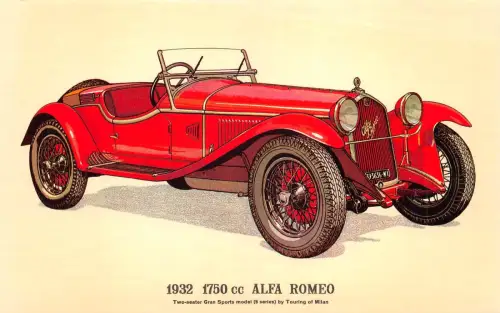 US51 Automobil Sammlerstück 1932 1750 ccm Alfa Romeo Oldtimer Auto