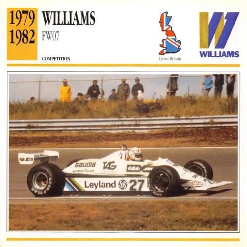 US40 Karte 13x13cm Automobil Williams FW07 F1 1979-1982 UK