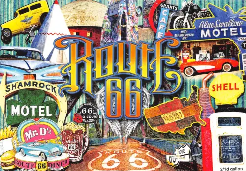 US10 USA Historic Route 66th 2020 Shamrock Hotel Shell Grant's Cafe