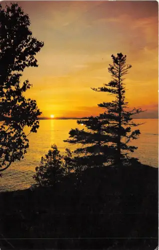 US6 USA Sunset Point Lake Superior 1969 Postkarte