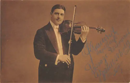 US2818 Violonist Musikinstrument Violine Musiker Postkarte Lubeck Autogramm