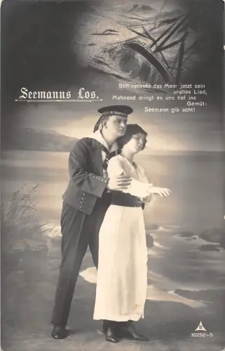 US2056 Seemanns Los Couple Marine 1914 Navy Matrose Armee Krieg