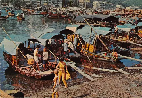 BR100579 Schwimmende Bevölkerung Schiffstypen Folklore Kostüme Porzellan Hongkong