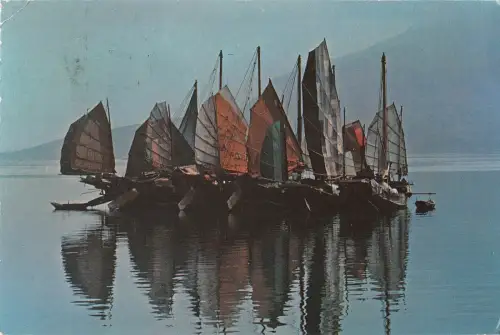 BR99400 Chinese Junks Castle Peak Hong Kong Ship Bateaux China