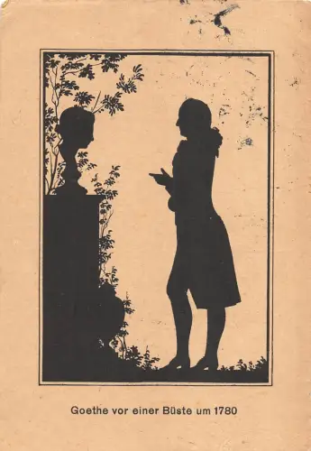 US2092 Aus dem Goethehaus in Weimar Goethe vor einer Buste um 1780 Jugendstil