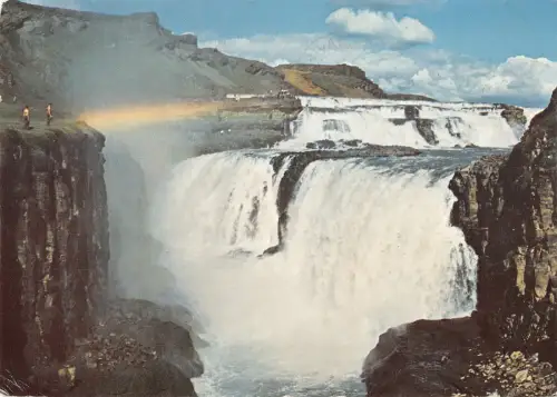 US4166 Island Gullfoss The Waterfall The Golden Waterfall Cascade