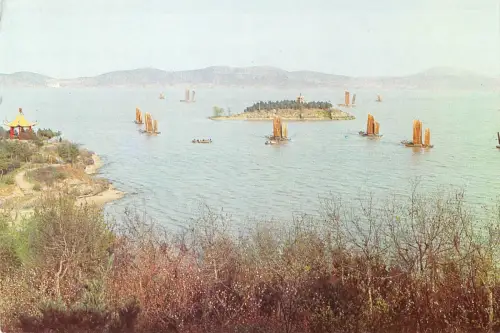 BR102855 lke hu von den drei Hügeln aus gesehen Porzellan Schiffsbateaux