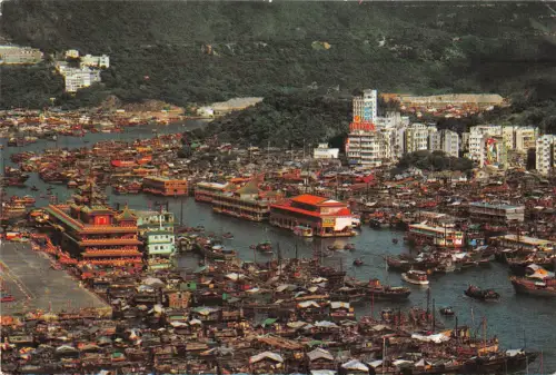 B90057 Aberdeen Schiff Bateaux Meeresfrüchte Restaurants Hongkong Porzellan