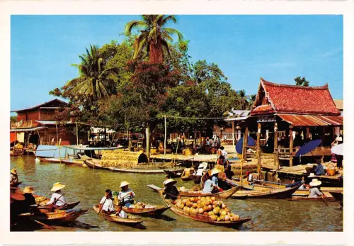 BR98943 Floating Market Wat Sai Bangkok Bootstypen Folklore Thailand 1