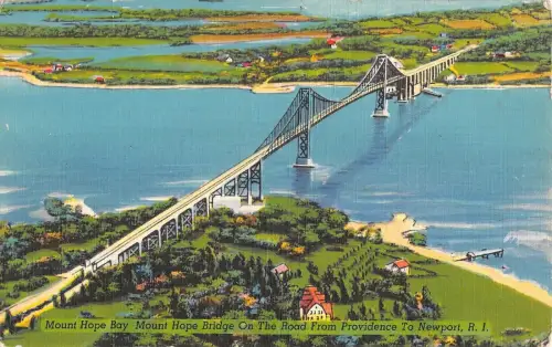BR101754 r i mount hope bay mount bridge on the road from providence newport usa
