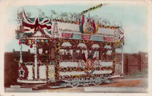 uk40629 Besuch von König Edward VII und Königin Alexandra in Newcastle UK Straßenbahn