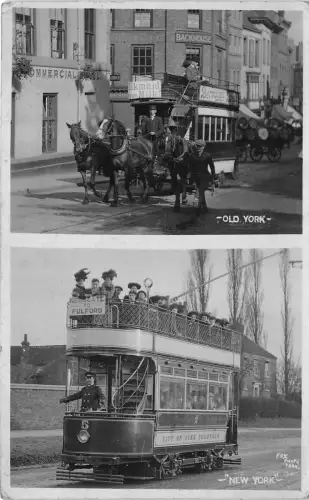 Lot373 UK Old York New York Horse Tram Straßenbahn Echtfoto