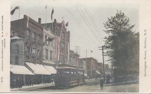B77608 barrington street halifax tramway canada scan front/back image
