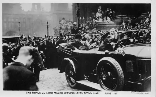 Lot373 UK Der Prinz und Oberbürgermeister verlässt Leeds 1923 Royalty Echtfoto