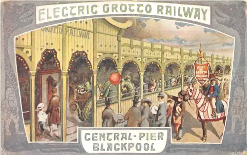 Lot365 UK elektrische Grocco Eisenbahn Central Pier Blackpool Werbung 1905