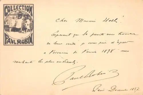 US3509 Sammlung Paul Robin Street Postkarte Künstler signiert 1897