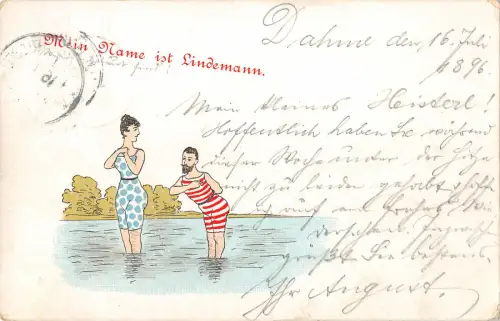 us600 mein Name ist Lindemann Bad Litho Deutschland Holst 1896 RAR