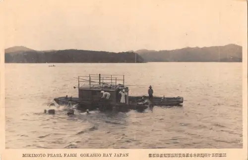 BR100312 Mikimoto Pearl Farm Gokasho Bay Schiff Boot Japan