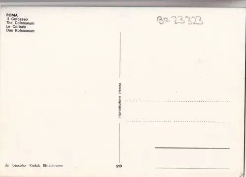 BF23323 roma il coloseo italy front/back image