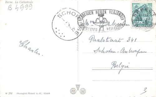 B4999 Bern La Cathedrale Front/Back Scan