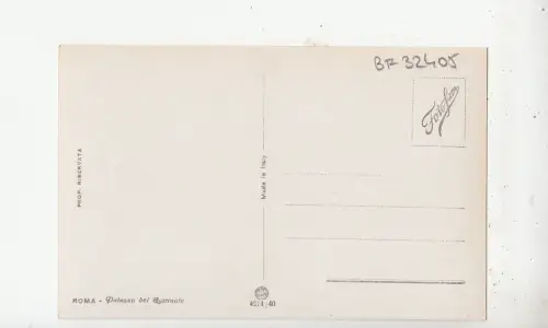 BF32405 palazzo dei quirinale roma italy front/back image