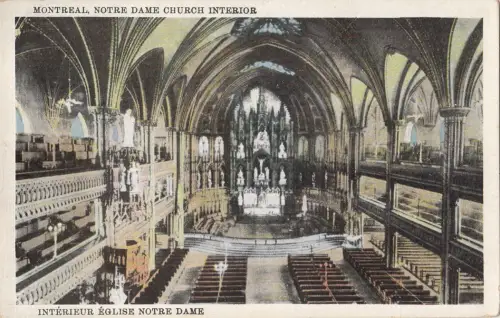 B77451 notre dame church interior quebec canada scan front/back image