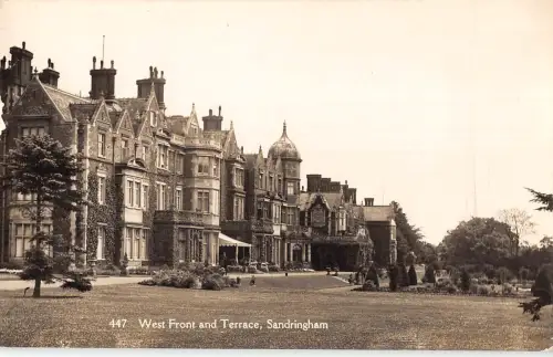 uk28229 west front and terrace sandringham real photo uk