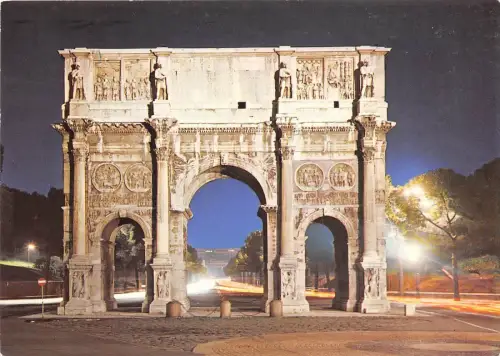 B33952 Roma Konstantinsbogen bei Nacht Italien