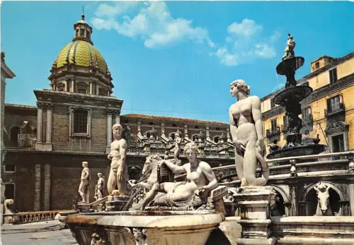 B69014 Piazza Pretoria Particolare della Fontana Palermo Italien