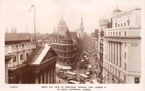 BR60771 Cheapside St Paul Cathedral Doppeldeckerbus London Echtfoto UK