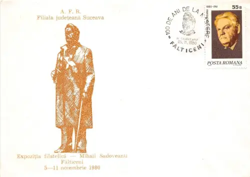 B3389 Entier Postaux Postbrief Rumänien Suceava Schriftsteller Mihail Vorder-/Rückseitenscan