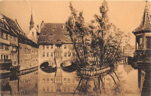 B2448 Germany Nürnberg Partie an der Muleumsbrücke Front/Back Scan