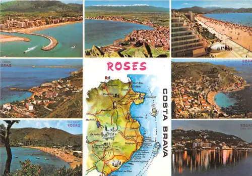 BR3314 Roses Vues diverses Costa Brava map cartes geographiques spain