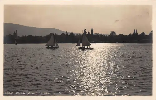 B38341 Zürich Abend am See Schweiz