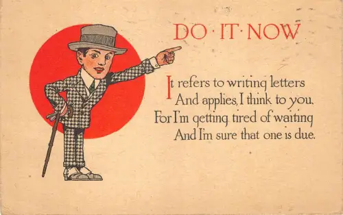 Lot 88 uk do it now writing letters comic postkarte