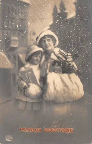 BG9214 vroolijk kerstfeest Frauen mit Kind Weihnachtsgrüße Niederlande