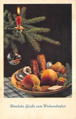 BG8413 Kerze Tannenzweig festlich Tafel weihnachten weihnachtsgrüße germany