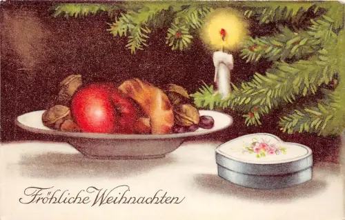 BG14913 weihnachten festlich Tafelkerze Tannenzweig Germany