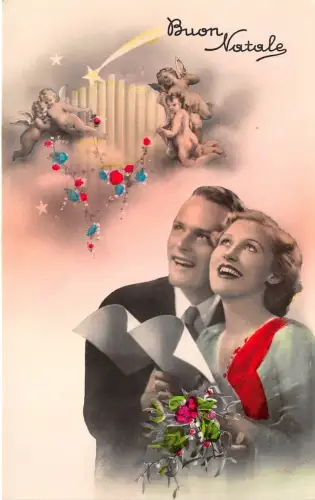 BG8444 buon natale Engelspaar Weihnachtsgrüße Italien