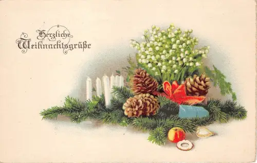 BG14694 Tannenzweig Kerze Blume weihnachten weihnachten germany