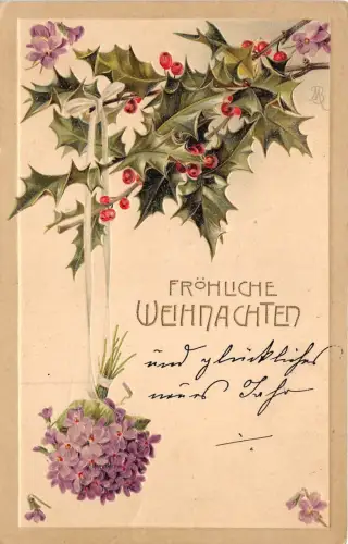 BG14885 weihnachten weihnachten misteltoe flower embossed germany