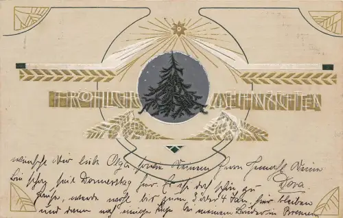 BG20556 Stern geprägt Tannenzweig Weihnachten Germany