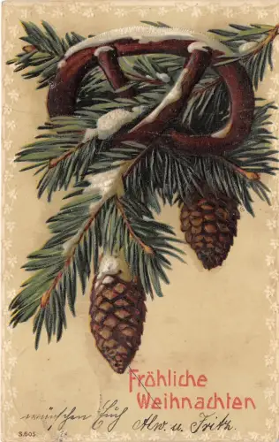 BG8400 Tannenzweig geprägt weihnachten weihnachtsgrüße germany