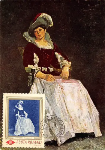 B3069 Maximum card Cartes Maximum Romania Art Andreescu Modele front/back scan