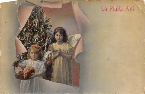 RO682 Kinder Weihnachtsbaum Craciun La Multi Ani Neujahrsgrüße Rumänien