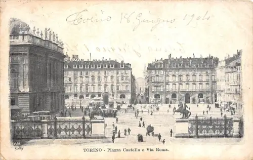 Br35327 Torino Piazza Castello e Via Roma italy