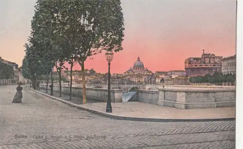 BF17443 castel s angelo s pietro dal tevere roma italy front/back image