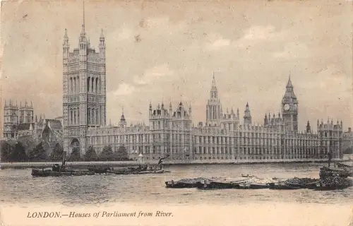 BR79965 Houses of Parliament von River Ship Bateaux London UK